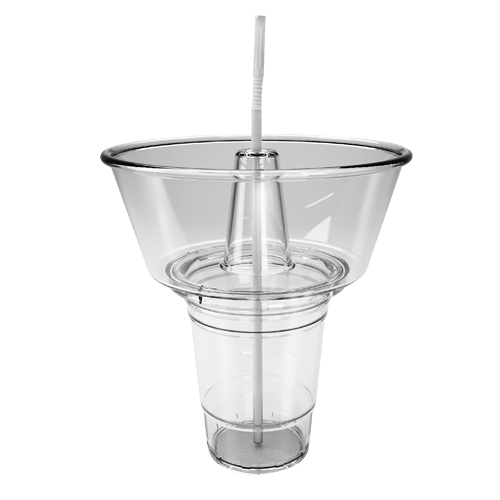 Acrylic Grub Tub | One-Handed Drink & Snack Solution with Straw $3/Each (Case of 12)